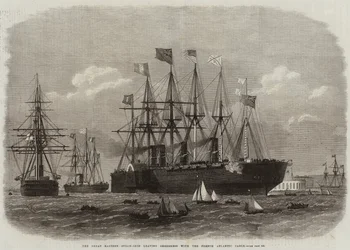 O Great Eastern Steam-Ship saindo de Sheerness com o Cabo Atlântico Francês